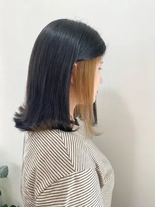 ミディアム カラー Kazaoka Saraのヘアスタイル
