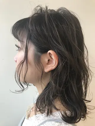 ミディアム カラー パーマ ヘアアレンジ メンズ キッズ ネイル マツエク・マツパ Lien 深井店のヘアスタイル
