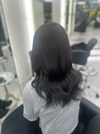 セミロング カラー 縮毛矯正/艶カラー /髪質改善/なんばのヘアスタイル