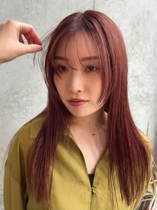 セミロング カラー 縮毛矯正/ レイヤーカット/梅田のヘアスタイル