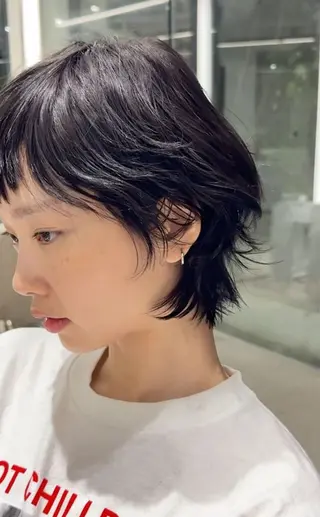 ショート パーマ SALOWIN(サロウィン)広島並木通り所属・【ショート／ウルフ／ パーマ】kotaroのヘアスタイル