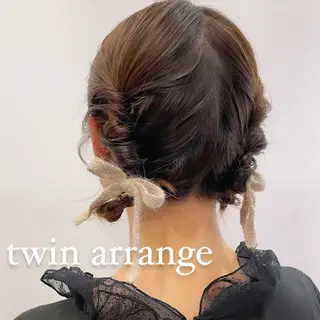 セミロング ヘアアレンジ ボブパーマ ♡ヨシカワハナコのヘアスタイル