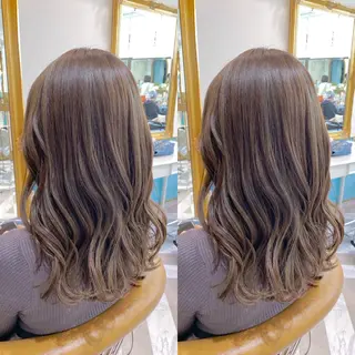 ミディアム レイヤーカット /透明感カラー西田のヘアスタイル