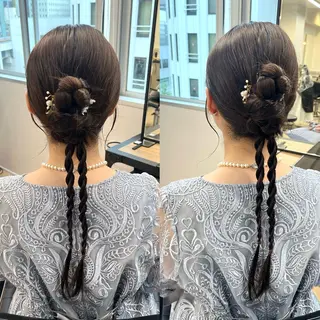 ロング ヘアアレンジ マミ☁️ヘアセット /お呼ばれヘア/銀座のヘアスタイル