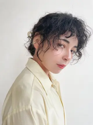 セミロング カラー パーマ ヘアアレンジ 原宿美容室Cura所属・パーマ美容師🌈中村 絢美のヘアスタイル