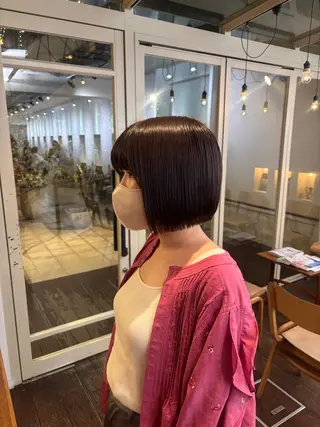 ミディアム カラー くいた あやなのヘアスタイル