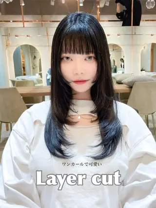 ロング カラー 透明感カラー／韓国 レイヤーmomokaのヘアスタイル