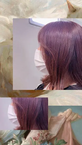 セミロング カラー 丸山 愛万音のヘアスタイル