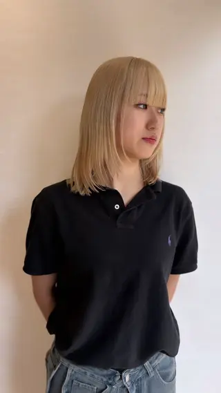 ミディアム そうや🐺ブリーチ/ デザインカラーのヘアスタイル