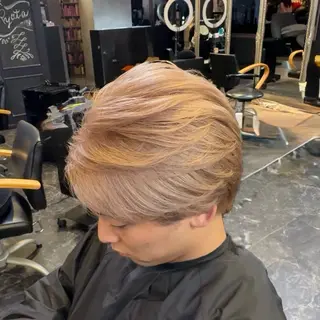 ミディアム カラー メンズ 舘野涼太 /ダブル カラー/髪質改善のヘアスタイル