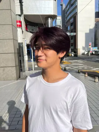 ミディアム カラー メンズ Yui/メンズカラー /シャドウパーマのヘアスタイル