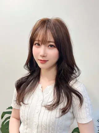 セミロング カラー 韓国×髪質改善💊 似合わせ/武田涼のヘアスタイル