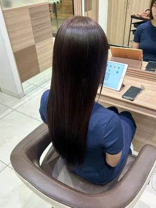 ロング 韓国 ブリーチ無し Wカラー💗夢果💗のヘアスタイル