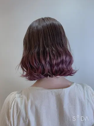 ミディアム カラー 店長ハイトーンカラー 柞山史奈のヘアスタイル