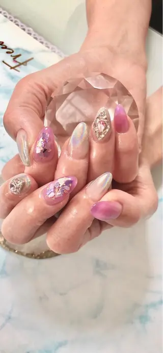 セミロング カラー キッズ ネイル マツエク・マツパ 💎ビューティサロン 湘南　RIRAN💎のネイルデザイン