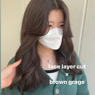 セミロング 《暖色/韓国hair 》🇰🇷桑原ユキネのヘアスタイル