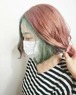 ミディアム 🇰🇷透明感×ハイ トーン🌟tomoのヘアスタイル