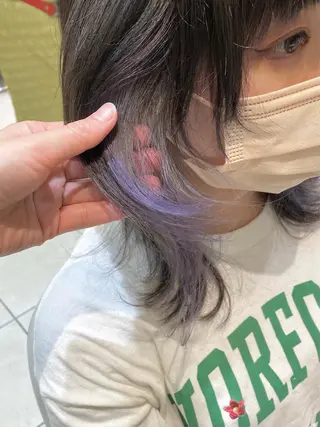 セミロング 似合わせ艶髪カラー ❤️ハダユミのヘアスタイル