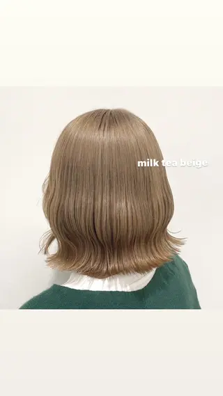 ミディアム カラー パーマ ヘアアレンジ メンズ キッズ ネイル マツエク・マツパ 透明感カラー・レイヤ ー🎀amika🎀のヘアスタイル