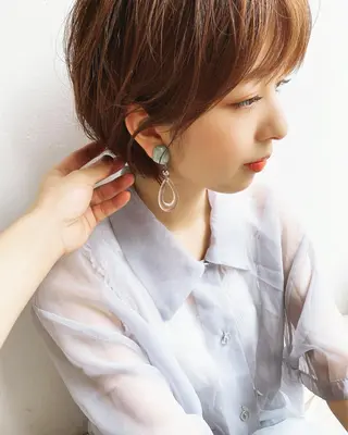 ショート カラー パーマ ヘアアレンジ メンズ キッズ ネイル マツエク・マツパ ショート/ボブ /パーマ🌿柏原良亮のヘアスタイル