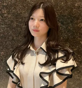 ロング カラー 顔まわり/オフィス カラー/青栁優🔆のヘアスタイル