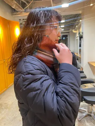 ミディアム パーマ レイヤー／似合わせ TAKUYAのヘアスタイル