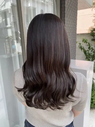 セミロング カラー グレージュ/透明感/ 韓国ヘア/RISAのヘアスタイル