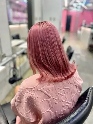 ミディアム カラー とろける艶髪レイヤー カット髪質改善しゅんのヘアスタイル