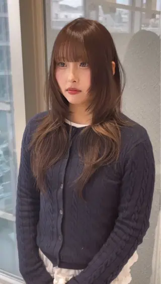 ロング レイヤーカット/ ハッシュカット/果恋のヘアスタイル