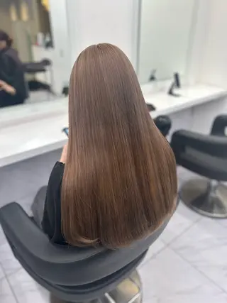 ロング カラー パーマ ヘアアレンジ メンズ キッズ ブリーチなしカラー/ ブラウン/レイヤーのヘアスタイル