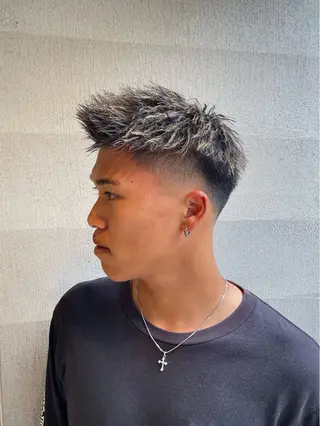 ショート カラー パーマ メンズ 【再現性120%】 🔥龍也リュウヤ🔥のヘアスタイル