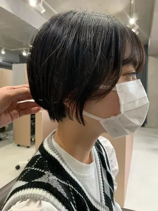 ショート カラー ボブパーマコテ巻き風 パーマNo1深江秀平のヘアスタイル