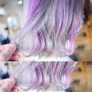 ミディアム カラー ハイトーン/レイヤー /ケアブリーチ石川治のヘアスタイル