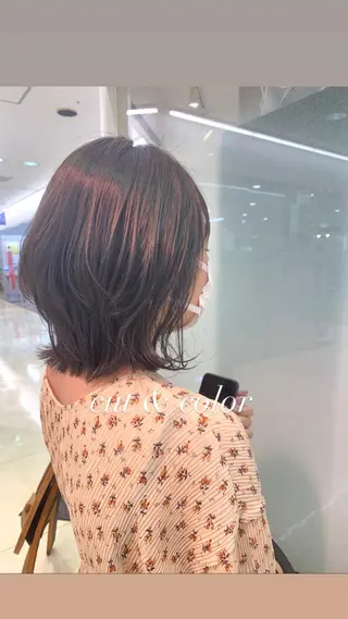 ミディアム カラー 似合わせカラー/艶 髪質改善/ヨシザキのヘアスタイル