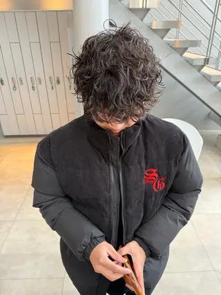 パーマ メンズ 石原圭悟 /ショート/艶カラーのヘアスタイル