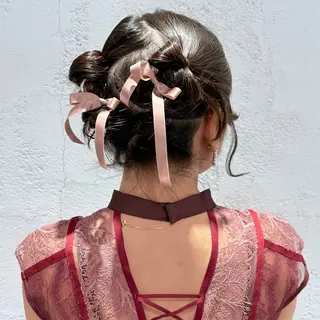 ミディアム ヘアアレンジ 髪質改善/縮毛矯正 /アレンジ🌙あまにのヘアスタイル