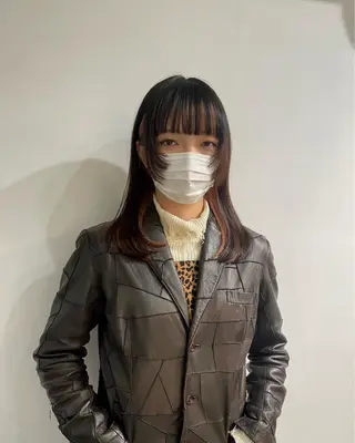 セミロング レイヤーカット/栄/ 顔周り/キトウモエノのヘアスタイル