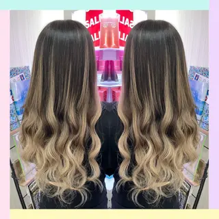 ロング カラー れん/ハイトーン /エクステ/韓国風のヘアスタイル