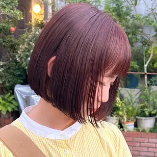 ミディアム カラー 暖色カラー🧡 ボブ🧚‍♀️マナのヘアスタイル