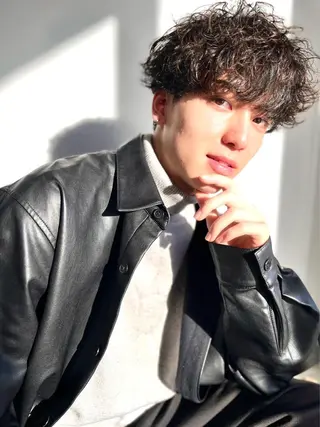 ショート カラー パーマ メンズ LOM/メンズサロン 狸小路7丁目のヘアスタイル