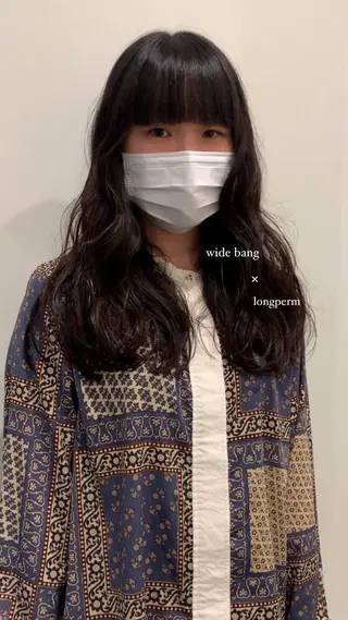 ロング パーマ 落合希 Olivebeigeのヘアスタイル