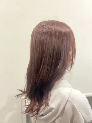 セミロング カラー MASHU Machela店所属・ほのか./大阪 透明感カラー/韓国風のヘアスタイル