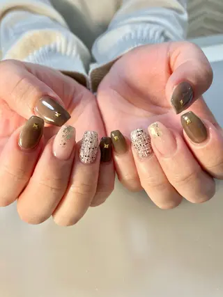 ネイル 京都桂/フィルイン /自爪育成/三品のネイルデザイン