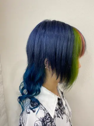 セミロング ゆぴ☾‪/推しカラー /ハイトーンのヘアスタイル