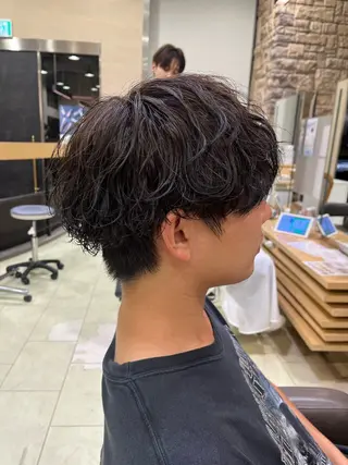 ミディアム パーマ シャドウパーマ/メン ズカット/だいじゅのヘアスタイル