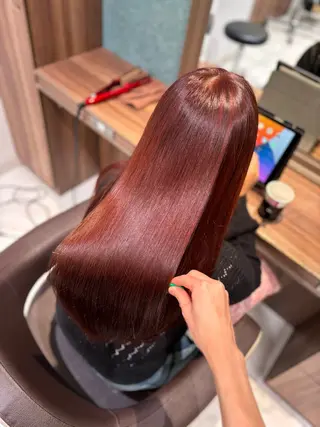 ロング カラー ツヤ髪縮毛矯正💫/ ハイトーン/あゆみのヘアスタイル