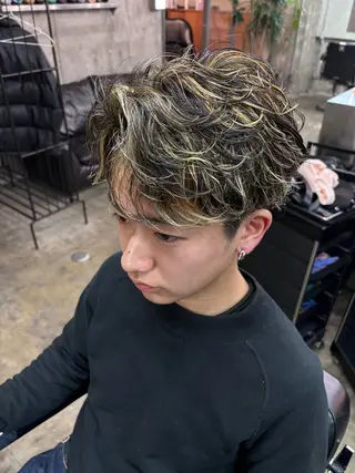 カラー パーマ メンズ 土岐 仁/メンズ専門 パーマ特化美容師🔥のヘアスタイル