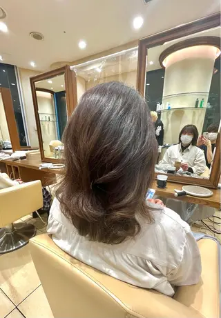 パーマ 地毛風ストレート/ ケアカラー/セキネのヘアスタイル