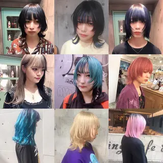 ミディアム カラー ホワイト&レイヤーカ ットエクステ長畠俊輔のヘアスタイル