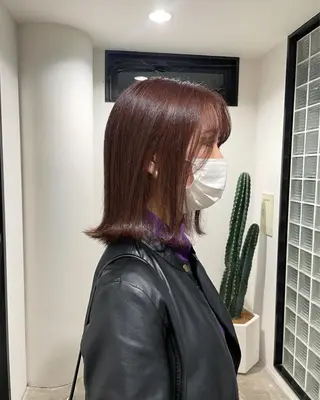 ミディアム カラー 透明感カラー/顔周り レイヤー/髪質改善のヘアスタイル